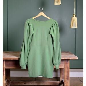 Athena Mint Green Puffed Sleeve Mini Dress S